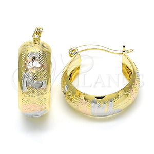 Argolla Pequeña 02.106.0032.1.20 Oro Laminado, Diseño de Búho y Elefante, Pulido, Tres Tonos