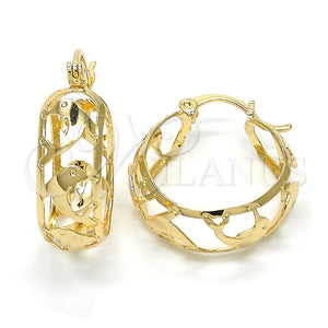 Argolla Pequeña 02.106.0034.20 Oro Laminado, Diseño de Delfín, Pulido, Tono Dorado