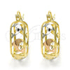 Argolla Pequeña 02.106.0034.1.20 Oro Laminado, Diseño de Delfín, Pulido, Tres Tonos