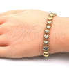 Pulsera Elegante 03.100.0047.08 Oro Laminado, Diseño de Corazón, Pulido, Tono Dorado (07 MM Thickness, 8 Inches Length)