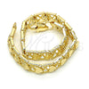 Pulsera Elegante 03.100.0047.08 Oro Laminado, Diseño de Corazón, Pulido, Tono Dorado (07 MM Thickness, 8 Inches Length)