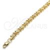 Pulsera Elegante 03.100.0049.07 Oro Laminado, Diseño de Flor, Diamantado, Tono Dorado (08 MM Thickness, 7 Inches Length)