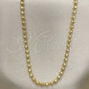 Gargantilla Basica 04.213.0137.18 Oro Laminado, Diseño de Bola, Diamantado, Tono Dorado (03 MM Thickness, 18 Inches Length)