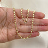 Gargantilla Basica 04.213.0137.20 Oro Laminado, Diamantado, Tono Dorado (03 MM Thickness, 20 Inches Length)