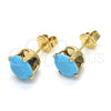 Arete Dormilona 5.128.165.1 Oro Laminado, con Turquoise Zirconia Cubica, Pulido, Tono Dorado