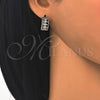 Argolla Huggie 02.210.0142.15 Oro Laminado, con Blanca Zirconia Cubica, Pulido, Dos Tonos