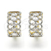 Argolla Huggie 02.210.0142.15 Oro Laminado, con Blanca Zirconia Cubica, Pulido, Dos Tonos