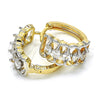 Argolla Huggie 02.210.0142.15 Oro Laminado, con Blanca Zirconia Cubica, Pulido, Dos Tonos