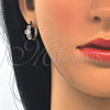 Argolla Huggie 02.210.0143.15 Oro Laminado, Diseño de Baguette, con Blanca Zirconia Cubica, Pulido, Dos Tonos