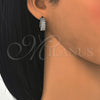 Argolla Huggie 02.210.0150.1.20 Rodio Laminado, con Zirconia Cubica Blanca, Pulido, Rodinado