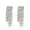 Argolla Huggie 02.210.0150.1.20 Rodio Laminado, con Zirconia Cubica Blanca, Pulido, Rodinado