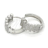Argolla Huggie 02.210.0150.1.20 Rodio Laminado, con Zirconia Cubica Blanca, Pulido, Rodinado