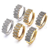 Argolla Huggie 02.210.0150.1.20 Rodio Laminado, con Zirconia Cubica Blanca, Pulido, Rodinado