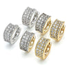 Argolla Huggie 02.210.0151.15 Oro Laminado, con Blanca Zirconia Cubica, Pulido, Dos Tonos