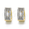 Argolla Huggie 02.210.0153.15 Oro Laminado, con Blanca Zirconia Cubica, Pulido, Dos Tonos