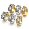 Argolla Huggie 02.210.0153.15 Oro Laminado, con Blanca Zirconia Cubica, Pulido, Dos Tonos