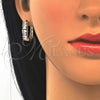 Argolla Huggie 02.267.0008.5.15 Oro Laminado, con Blanca Zirconia Cubica, Pulido, Dos Tonos