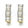 Argolla Huggie 02.267.0008.5.15 Oro Laminado, con Blanca Zirconia Cubica, Pulido, Dos Tonos