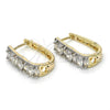 Argolla Huggie 02.267.0008.5.15 Oro Laminado, con Blanca Zirconia Cubica, Pulido, Dos Tonos