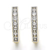 Argolla Huggie 02.210.0106.10.25 Oro Laminado, con Blanca Zirconia Cubica, Pulido, Dos Tonos