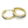 Argolla Huggie 02.210.0106.10.25 Oro Laminado, con Blanca Zirconia Cubica, Pulido, Dos Tonos