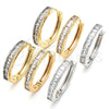 Argolla Huggie 02.210.0106.10.25 Oro Laminado, con Blanca Zirconia Cubica, Pulido, Dos Tonos