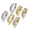 Argolla Huggie 02.210.0052.6.20 Oro Laminado, con Blanca Zirconia Cubica, Pulido, Dos Tonos