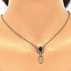 Juego de Arete y Dije de Adulto 10.122.0009.1 Oro Laminado, Diseño de Búho, con Negro and Blanca Cristal, Pulido, Tono Dorado
