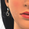 Juego de Arete y Dije de Adulto 10.122.0010.1 Oro Laminado, Diseño de Tortuga, con Negro and Blanca Cristal, Pulido, Tono Dorado