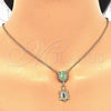 Juego de Arete y Dije de Adulto 10.122.0010.2 Oro Laminado, Diseño de Tortuga, con Chrysolite Opal and Blanca Cristal, Pulido, Tono Dorado