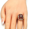 Anillo Infantil 01.266.0025.2.09 Oro Laminado, Diseño de Flor, con Granate and Blanca Zirconia Cubica, Pulido, Tono Dorado (Size 9)