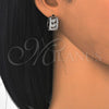 Argolla Huggie 02.266.0022.20 Rodio Laminado, con Zirconia Cubica Blanca, Pulido, Rodinado