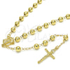 Rosario Mediano 09.213.0012.28 Oro Laminado, Diseño de Guadalupe y Crucifijo, Pulido, Tono Dorado