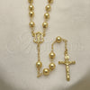 Rosario Mediano 09.213.0012.28 Oro Laminado, Diseño de Guadalupe y Crucifijo, Pulido, Tono Dorado