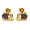 Arete Dormilona 02.210.0159.3 Oro Laminado, Diseño de Elefante, con Granate Zirconia Cubica and Blanca Micro Pave, Pulido, Tono Dorado