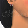 Arete Dormilona 02.210.0159.5 Rodio Laminado, Diseño de Elefante, con Zirconia Cubica Granate y Blanca, Pulido, Rodinado