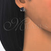 Arete Dormilona 02.210.0159.6 Rodio Laminado, Diseño de Elefante, con Zirconia Cubica Zafiro Azul y Blanca, Pulido, Rodinado