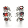 Argolla Huggie 02.210.0160.7.15 Rodio Laminado, Diseño de Elefante, con Zirconia Cubica Granate y Blanca, Pulido, Rodinado
