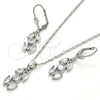 Juego de Arete y Dije de Adulto 10.210.0067.5 Rodio Laminado, con Zirconia Cubica Blanca, Pulido, Rodinado