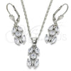 Juego de Arete y Dije de Adulto 10.210.0067.5 Rodio Laminado, con Zirconia Cubica Blanca, Pulido, Rodinado