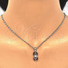 Juego de Arete y Dije de Adulto 10.210.0067.6 Rodio Laminado, con Zirconia Cubica Granate y Blanca, Pulido, Rodinado