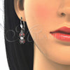 Juego de Arete y Dije de Adulto 10.210.0067.6 Rodio Laminado, con Zirconia Cubica Granate y Blanca, Pulido, Rodinado