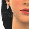 Arete Dormilona 02.210.0161 Oro Laminado, Diseño de Búho, con Blanca Zirconia Cubica, Pulido, Tono Dorado