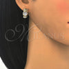 Arete Dormilona 02.210.0161 Oro Laminado, Diseño de Búho, con Blanca Zirconia Cubica, Pulido, Tono Dorado