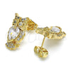 Arete Dormilona 02.210.0161 Oro Laminado, Diseño de Búho, con Blanca Zirconia Cubica, Pulido, Tono Dorado
