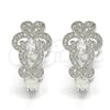 Argolla Huggie 02.217.0096.3.15 Rodio Laminado, con Zirconia Cubica Blanca, Pulido, Rodinado