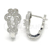 Argolla Huggie 02.217.0096.3.15 Rodio Laminado, con Zirconia Cubica Blanca, Pulido, Rodinado