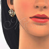 Argolla Huggie 02.217.0095.15 Oro Laminado, Diseño de Corazón, con Blanca Zirconia Cubica, Pulido, Tono Dorado