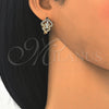 Argolla Huggie 02.217.0095.15 Oro Laminado, Diseño de Corazón, con Blanca Zirconia Cubica, Pulido, Tono Dorado