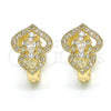 Argolla Huggie 02.217.0095.15 Oro Laminado, Diseño de Corazón, con Blanca Zirconia Cubica, Pulido, Tono Dorado